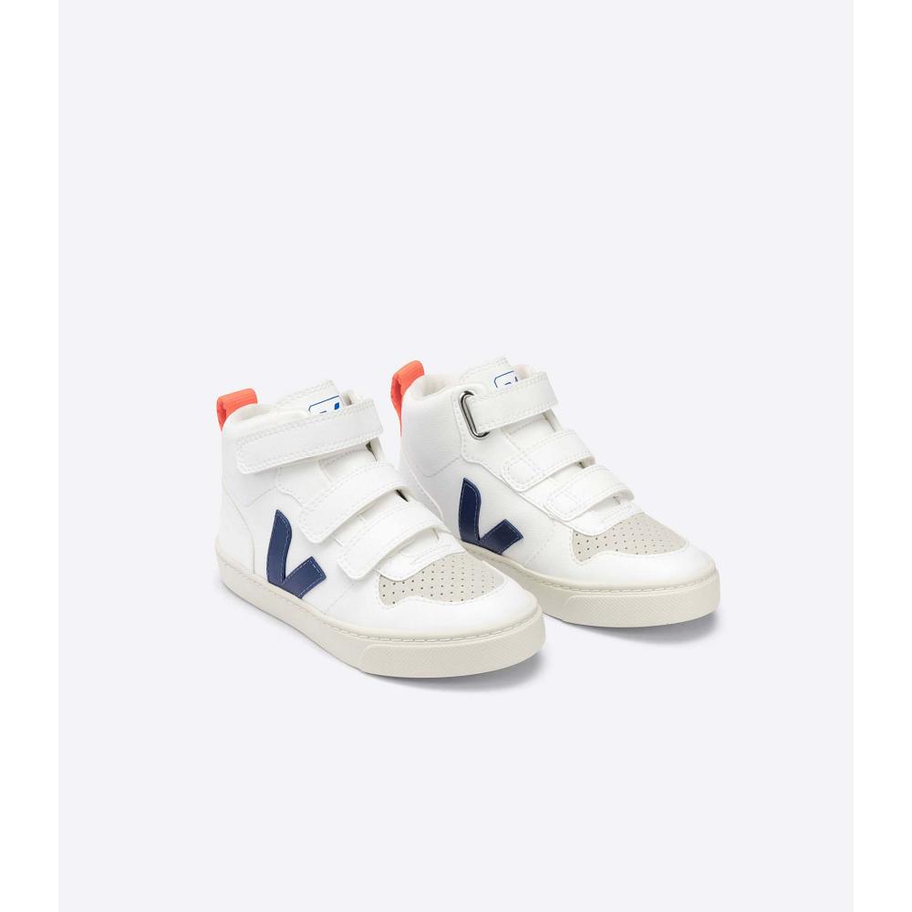 ψηλα παιδικα Veja V-10 MID CWL White/Blue/Orange | GR 707ILH